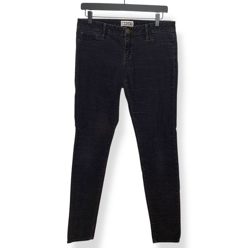 Roxy women's black low rise skinny fit corduroy pants US 9